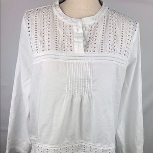 J crew Top size 14 white blouse women’s Shirt